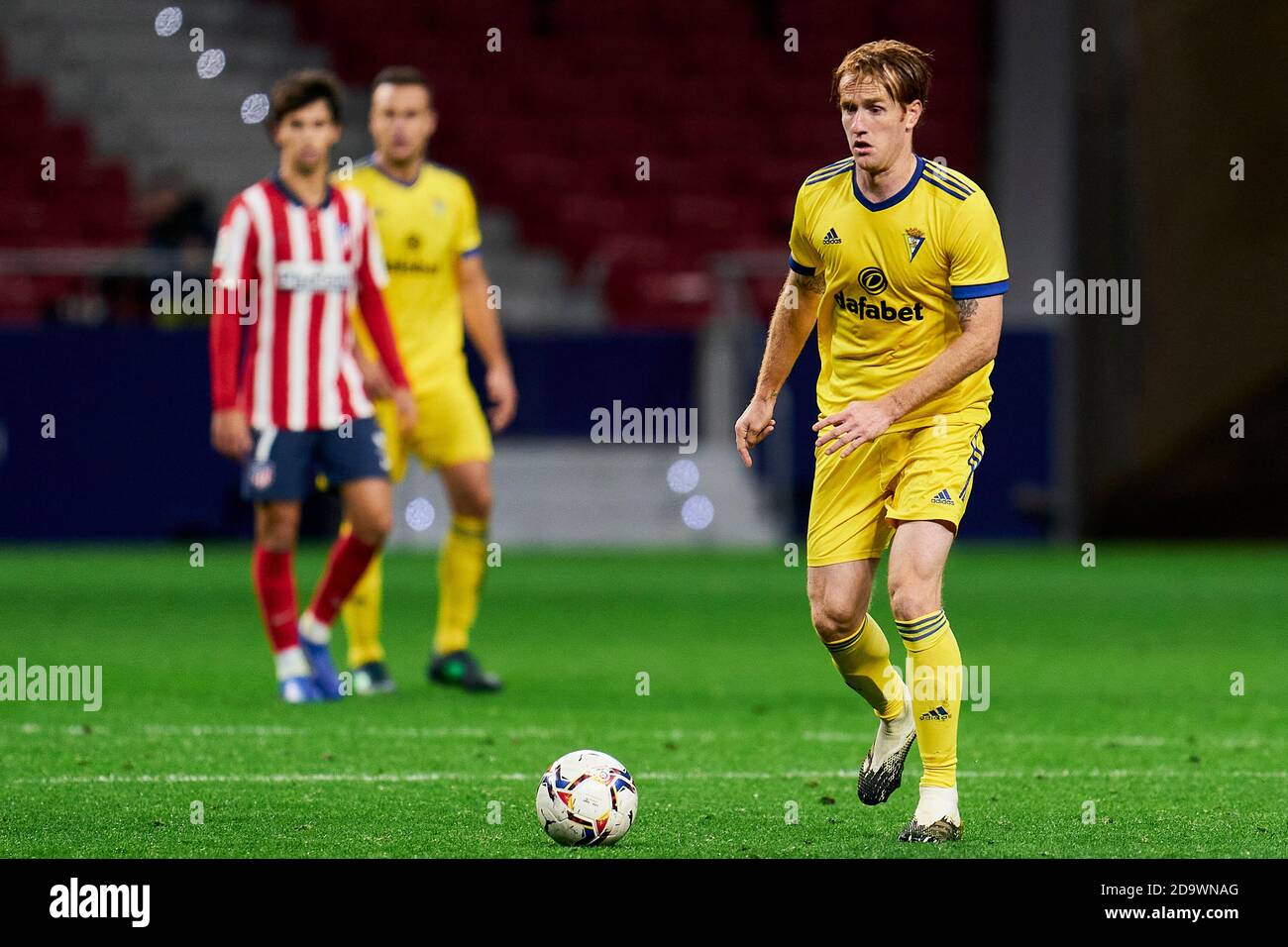 Salvi Sanchez di Cadice CF durante la Liga Santander partita tra Atletico de Madrid e Cadice CF allo stadio Wanda Metropolitano di Madrid, Spagna. 07 novembre 2020. (Foto di Perez Meca/MB Media) Foto Stock