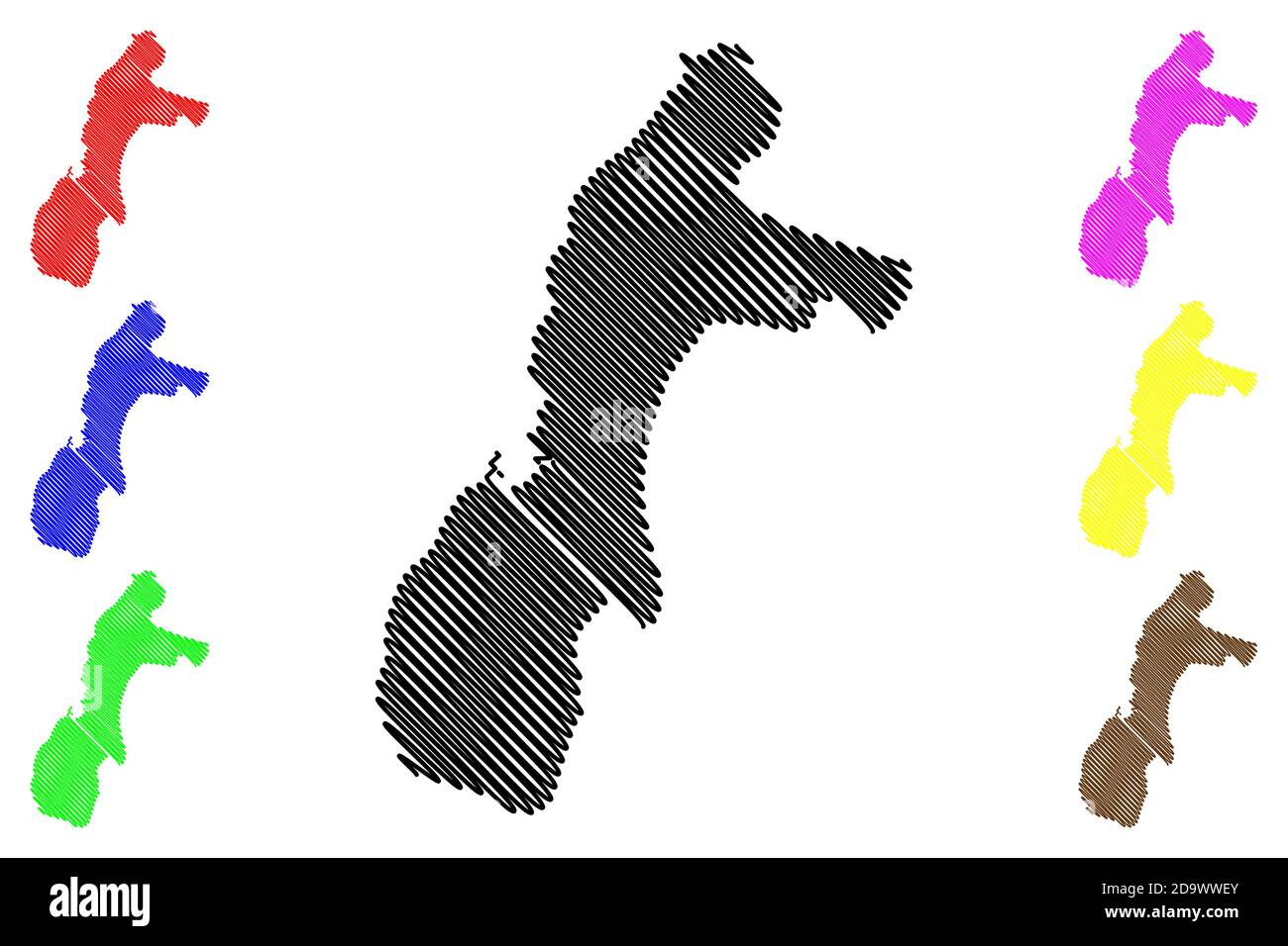 Moroni Città (Unione delle Comore, Grande Comore isola) mappa vettoriale illustrazione, abbozzare mappa Città di Moroni mappa Illustrazione Vettoriale