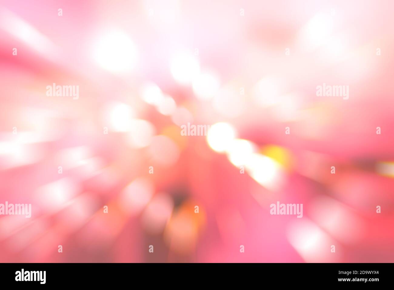 Effetto filtro sfocato;bokeh di luci di sfondo effetto di sfocatura radiale. Foto Stock