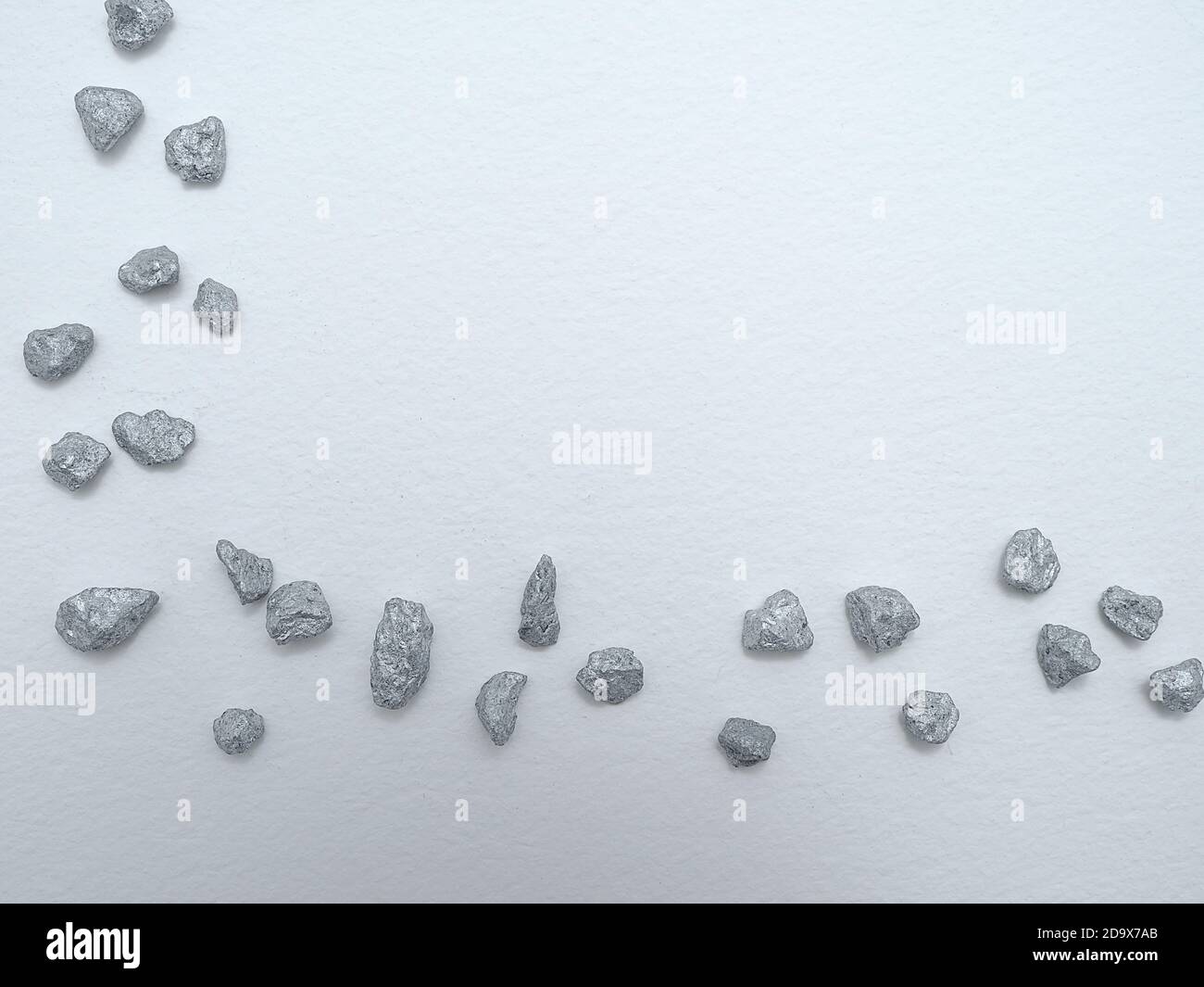 sfondo di forme creative pepite d'argento Foto Stock