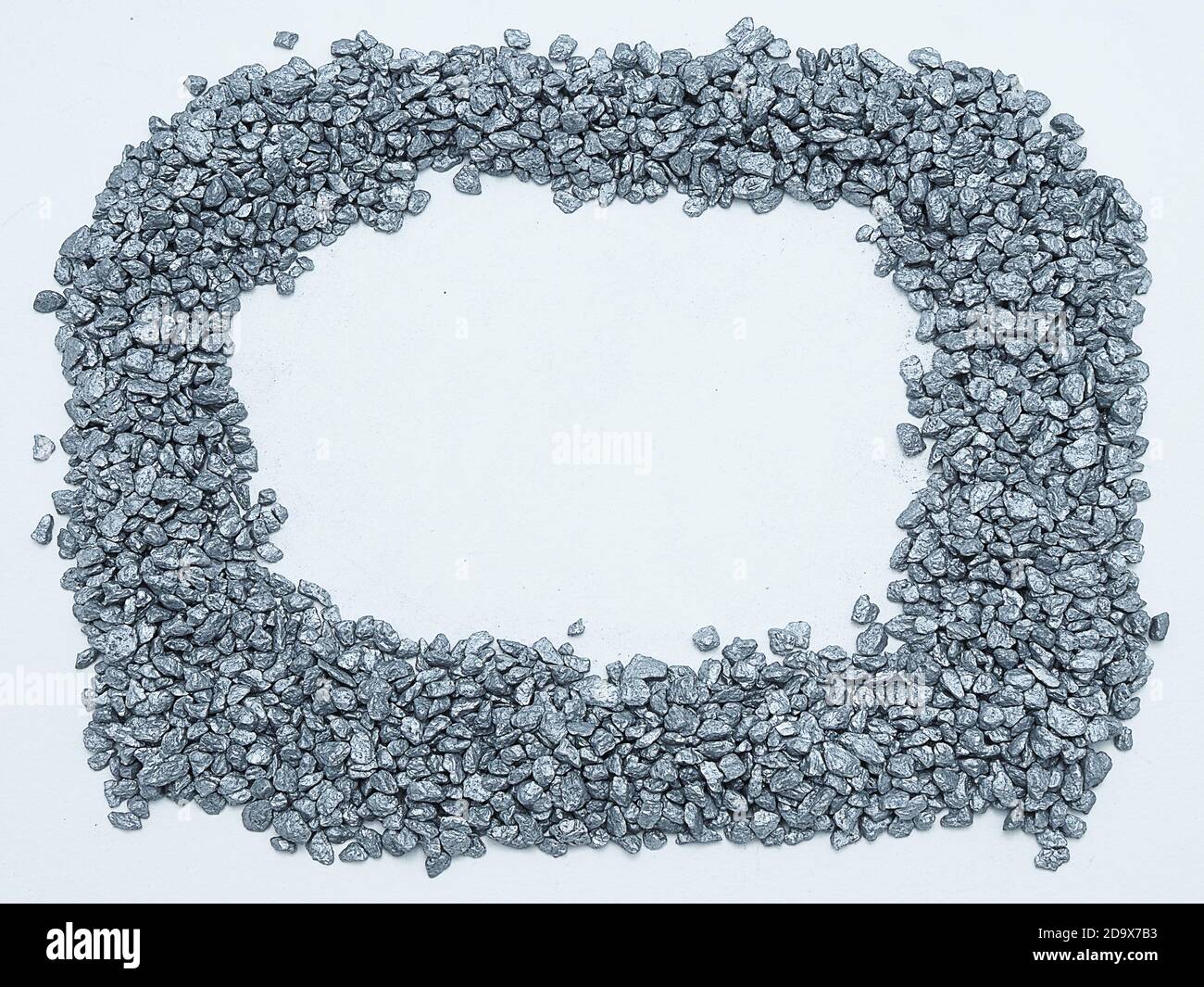 sfondo di forme creative pepite d'argento Foto Stock