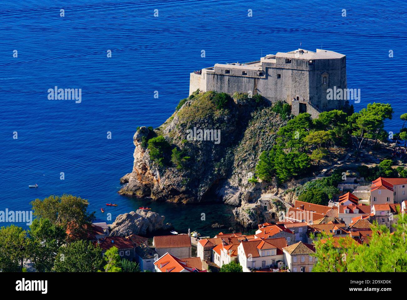 Forte Lovrijenac, una fortezza vicino alla parete occidentale della città vecchia di Dubrovnik, Croazia Foto Stock