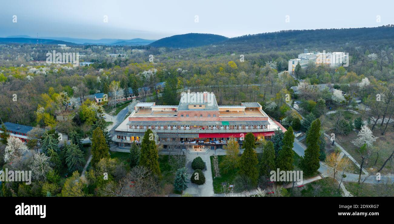 Europa Ungheria Budapest Korányi Istituto di Pulmonologey. Coronavirus. 2020. Molla. Ospedale pubblico. Centro di emergenza Coronavirus Foto Stock