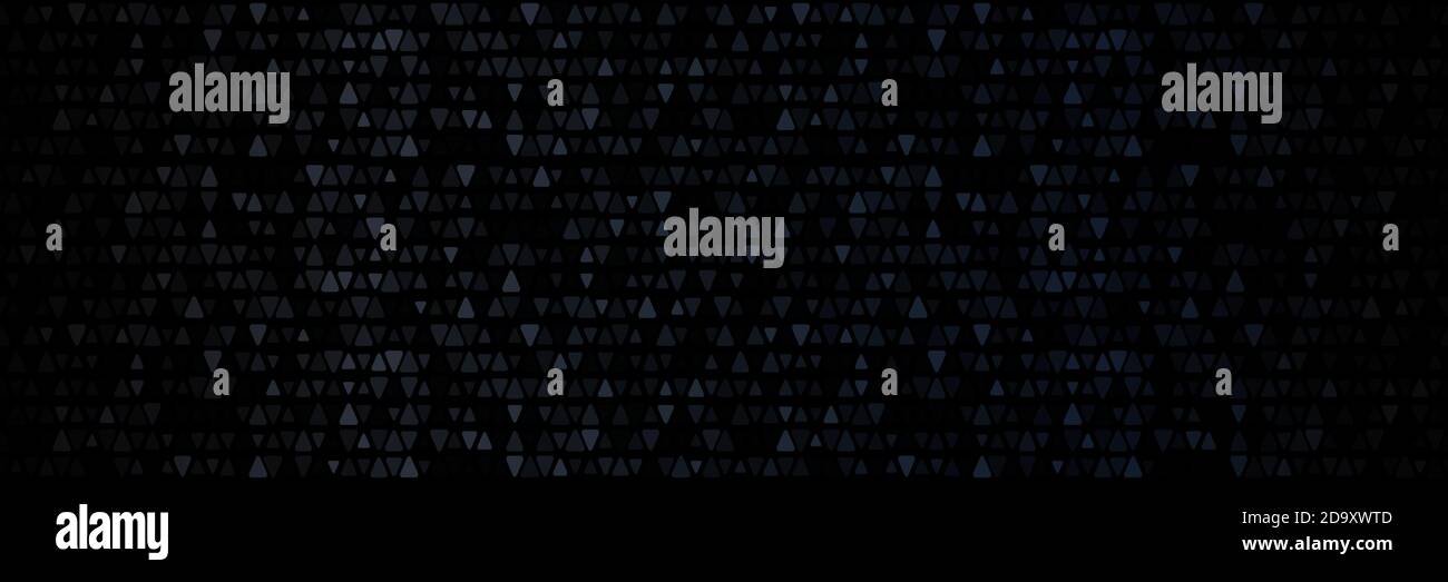 Sfondo nero scuro motivo geometrico astratto. Concetto di modalità oscura. Perfetto per banner Web e sfondo. Illustrazione vettoriale. Illustrazione Vettoriale