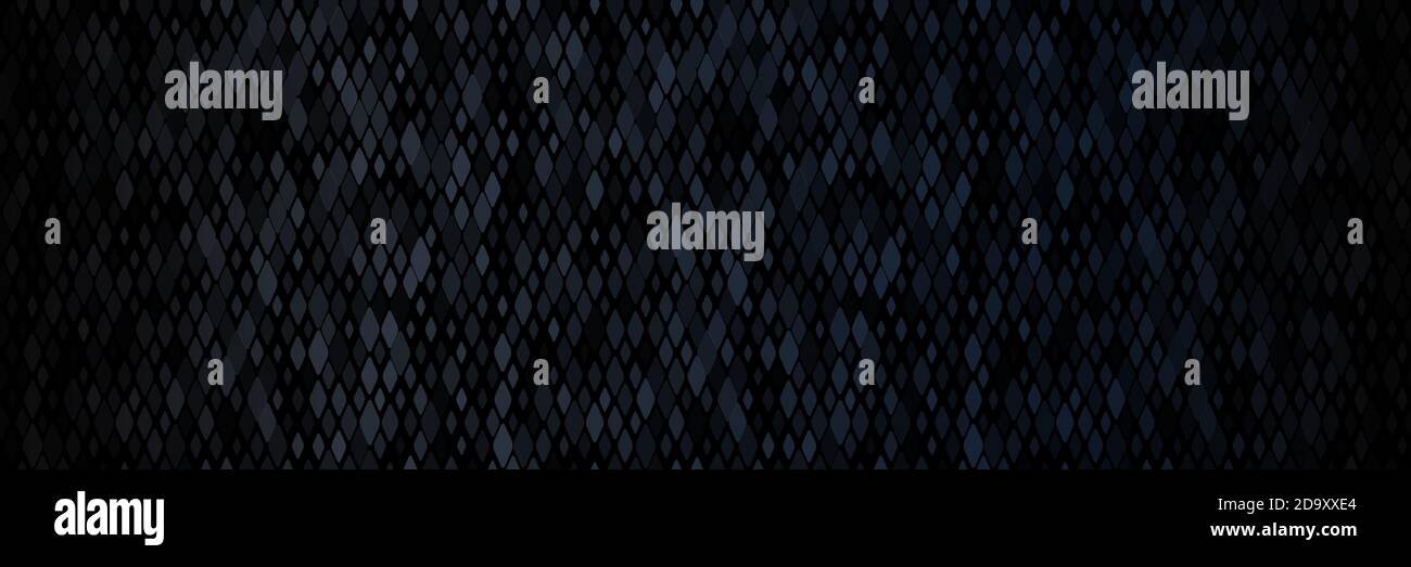 Sfondo nero scuro motivo geometrico astratto. Concetto di modalità oscura. Perfetto per banner Web e sfondo. Illustrazione vettoriale. Illustrazione Vettoriale