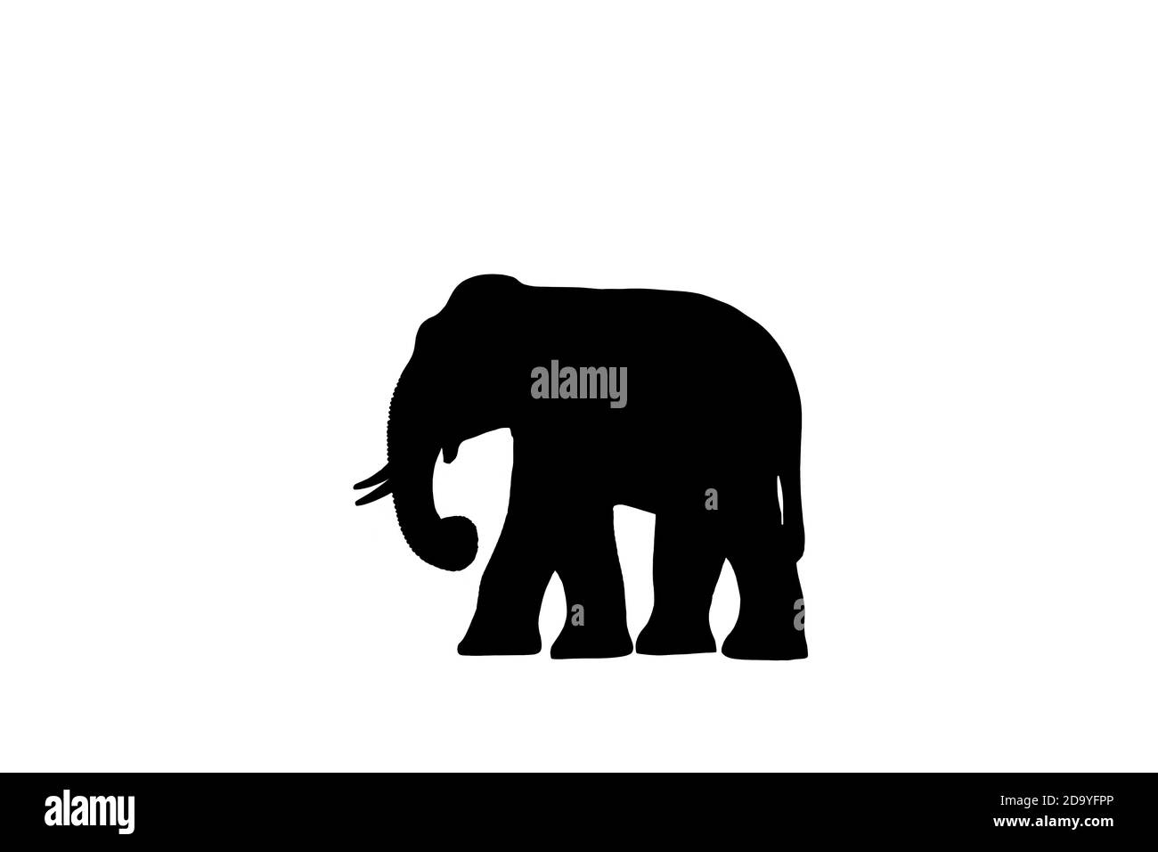 Silhouette di un elefante adulto in Turchia Foto Stock