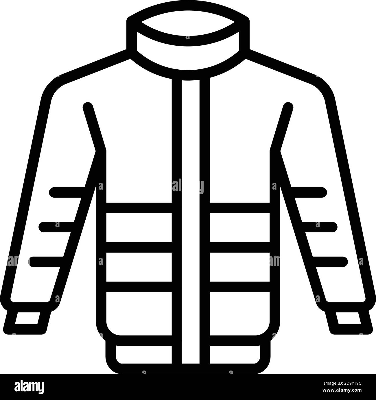 Icona giacca cucire. Icona vettoriale giubbotto sew outline per il web design isolato su sfondo bianco Illustrazione Vettoriale