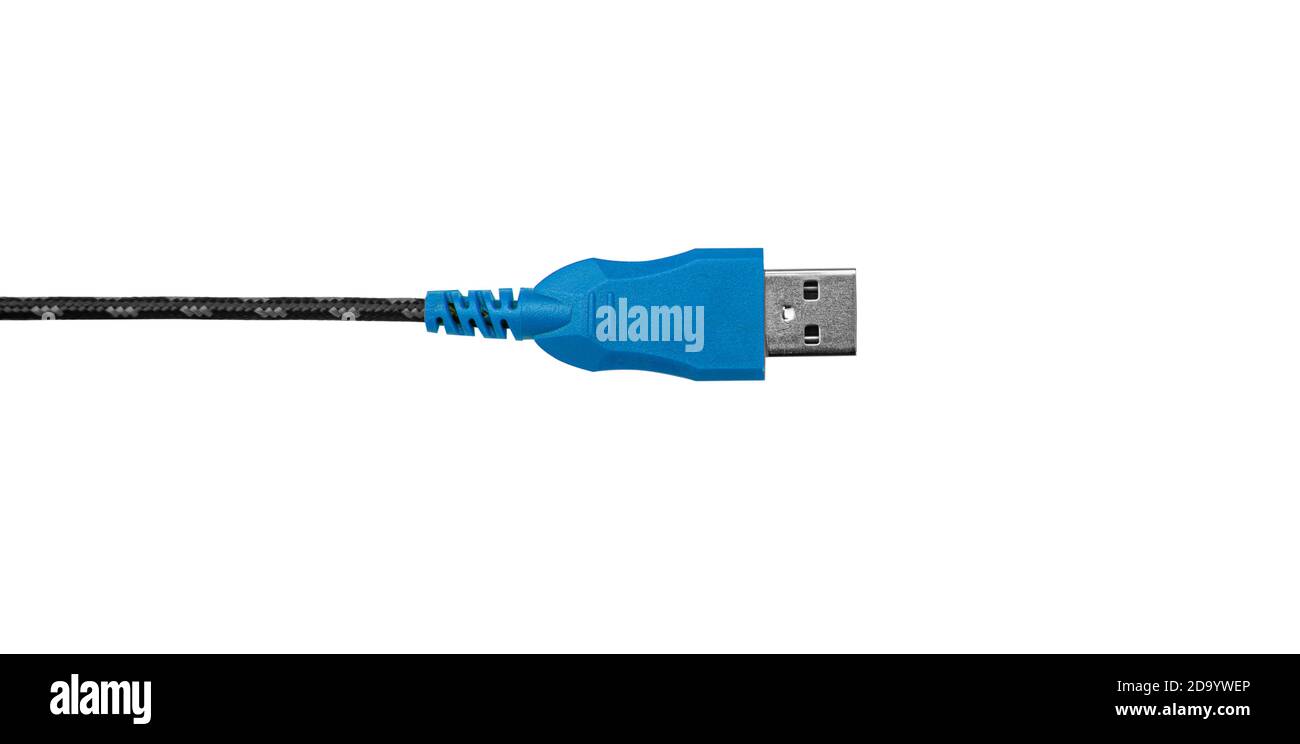 Connettore USB isolato su sfondo bianco. Foto Stock
