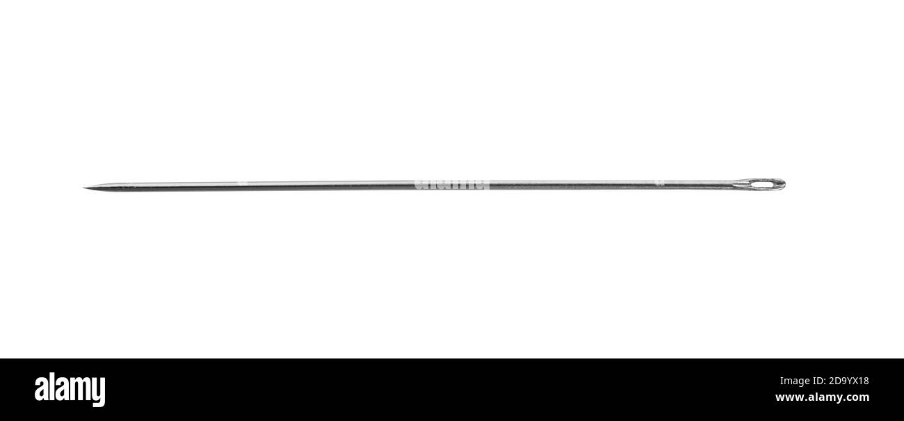 Ago in acciaio isolato su sfondo bianco Foto Stock