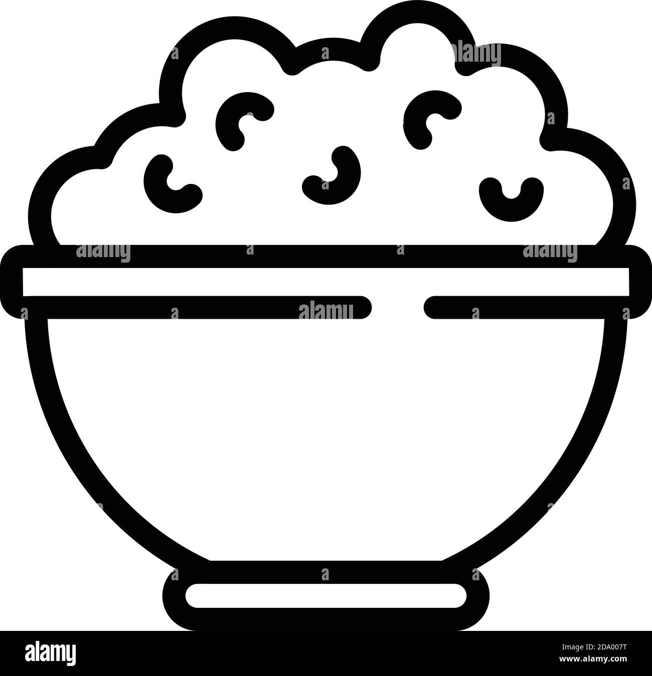 Icona della ciotola per il mix di cibo. Contorno cibo mix icona vettore vaso per web design isolato su sfondo bianco Illustrazione Vettoriale