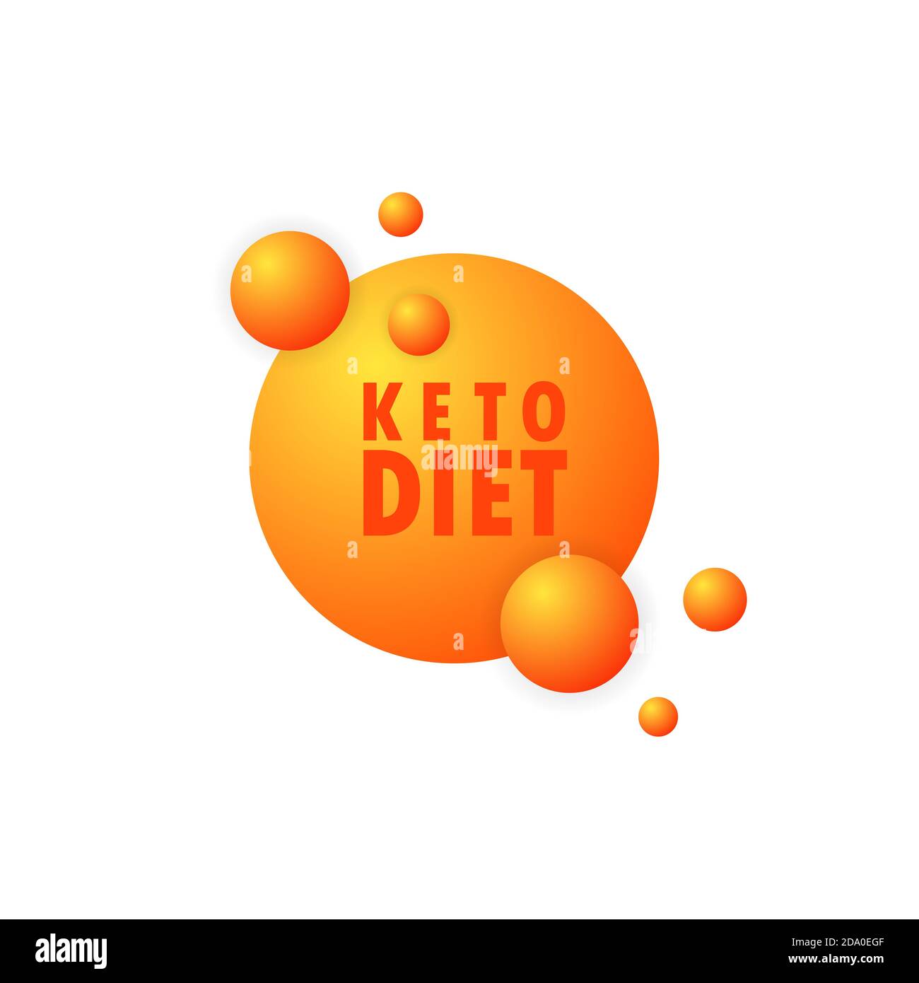 Segno di dieta del keto. Supplemento dietetico proteico ad alto contenuto di chetogenicità. Concetto di assistenza sanitaria. Vettore su sfondo bianco isolato. EPS 10 Illustrazione Vettoriale
