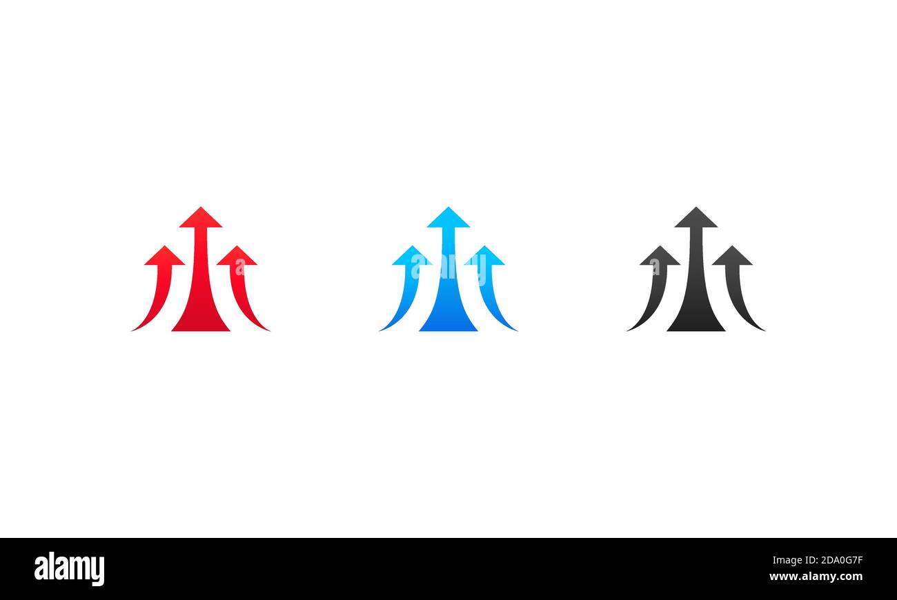 Scorri verso l'alto, pulsanti freccia su. Scorrere il testo verso l'alto. Concetto di social media. Vettore su sfondo bianco isolato. EPS 10 Illustrazione Vettoriale