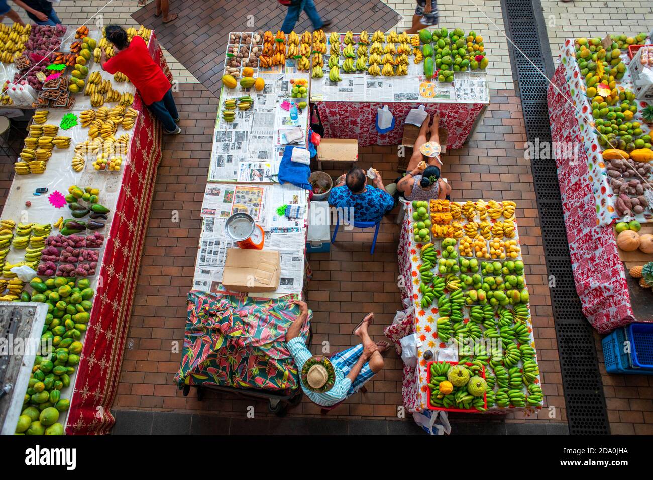 Papeete Municipal Covered Market, Papeete, Tahiti, Polinesia Francese, Tahiti Nui, Società Isole, Polinesia Francese, Sud Pacifico. Foto Stock