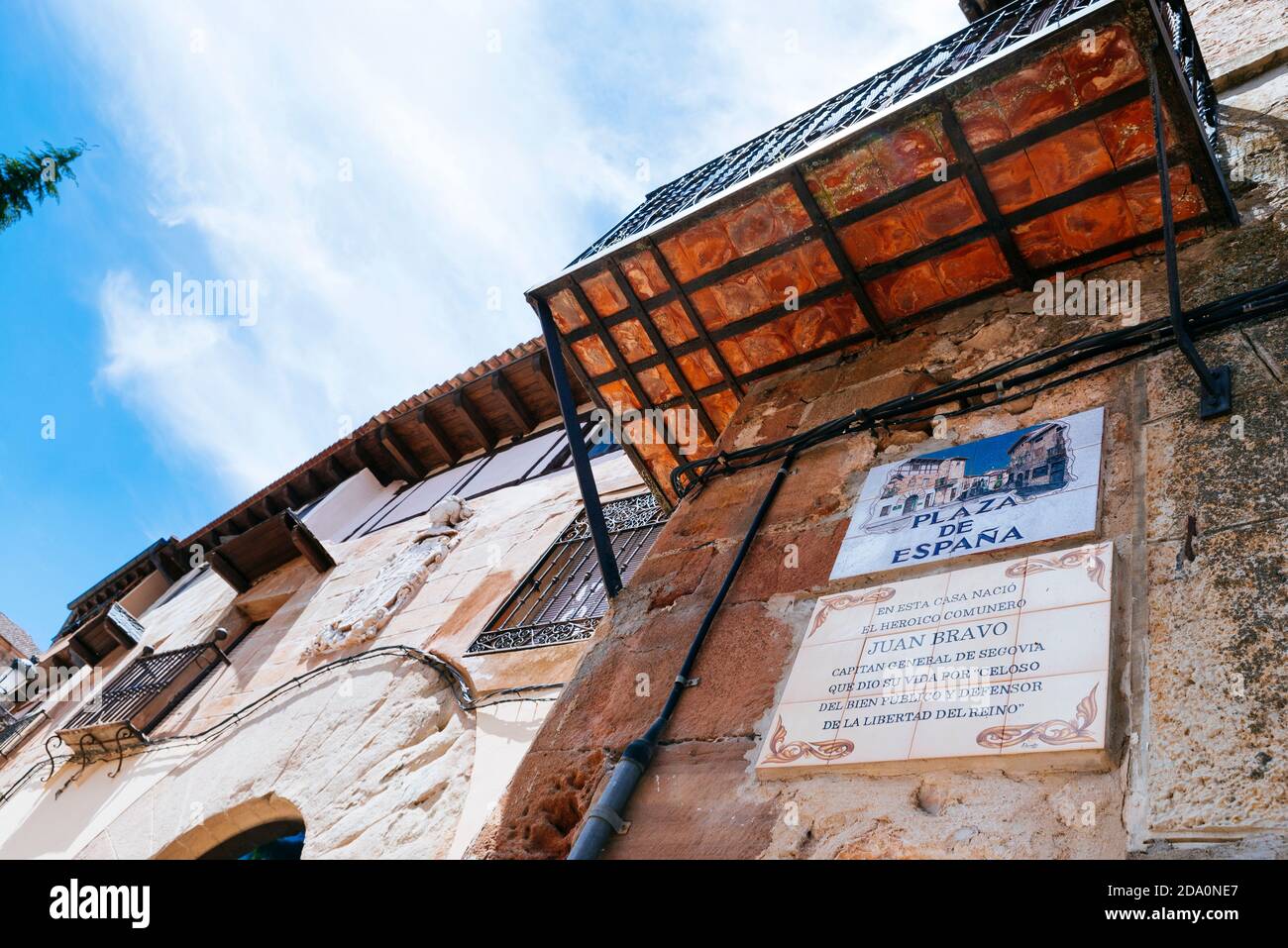 Casa natale del comunero Juan Bravo, Atienza, Guadalajara, Castilla la Mancha, Spagna, Europa Foto Stock