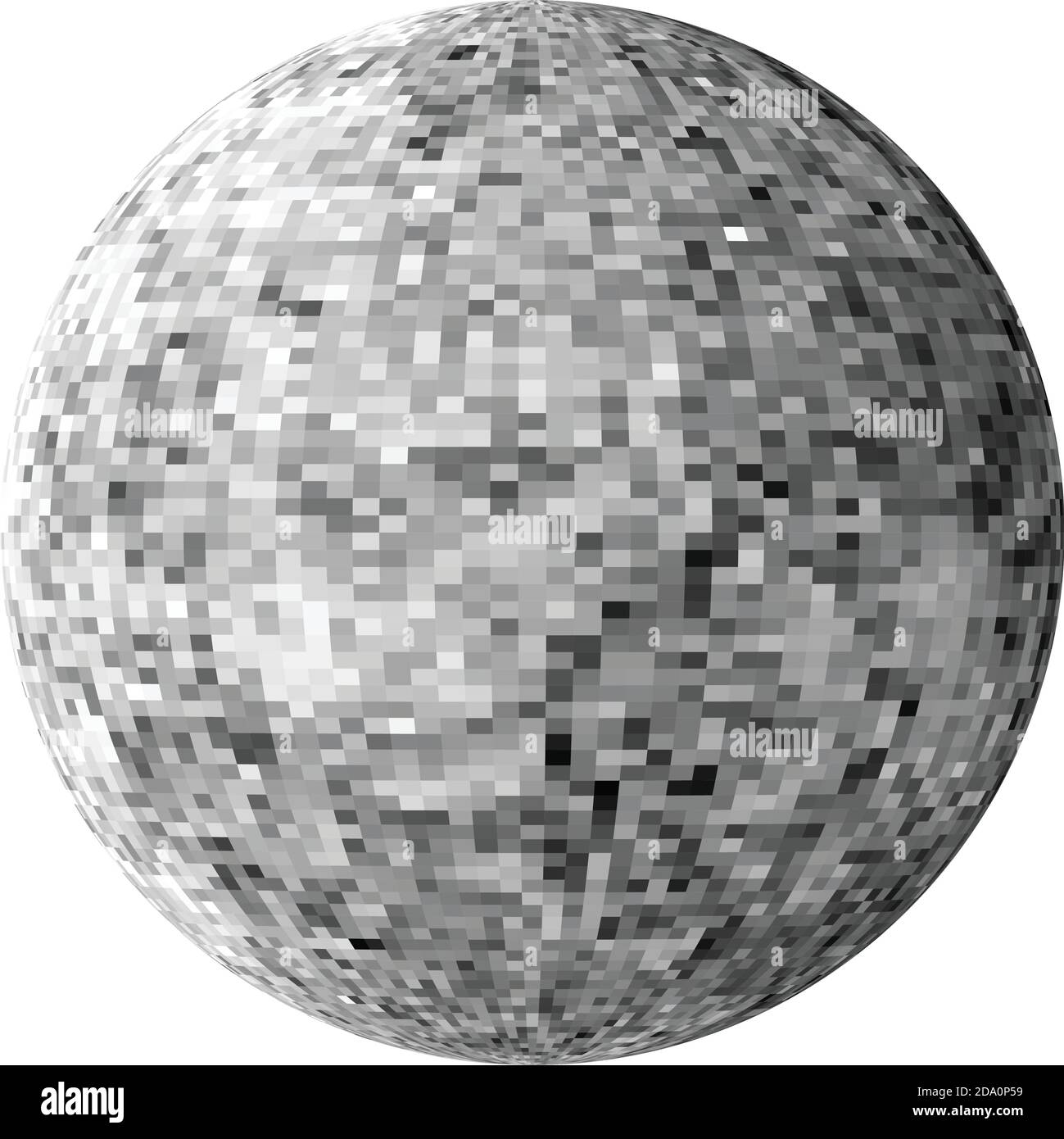 BW disco ball. Elemento di progettazione per il volantino delle feste. Pattern grafico vettoriale Illustrazione Vettoriale
