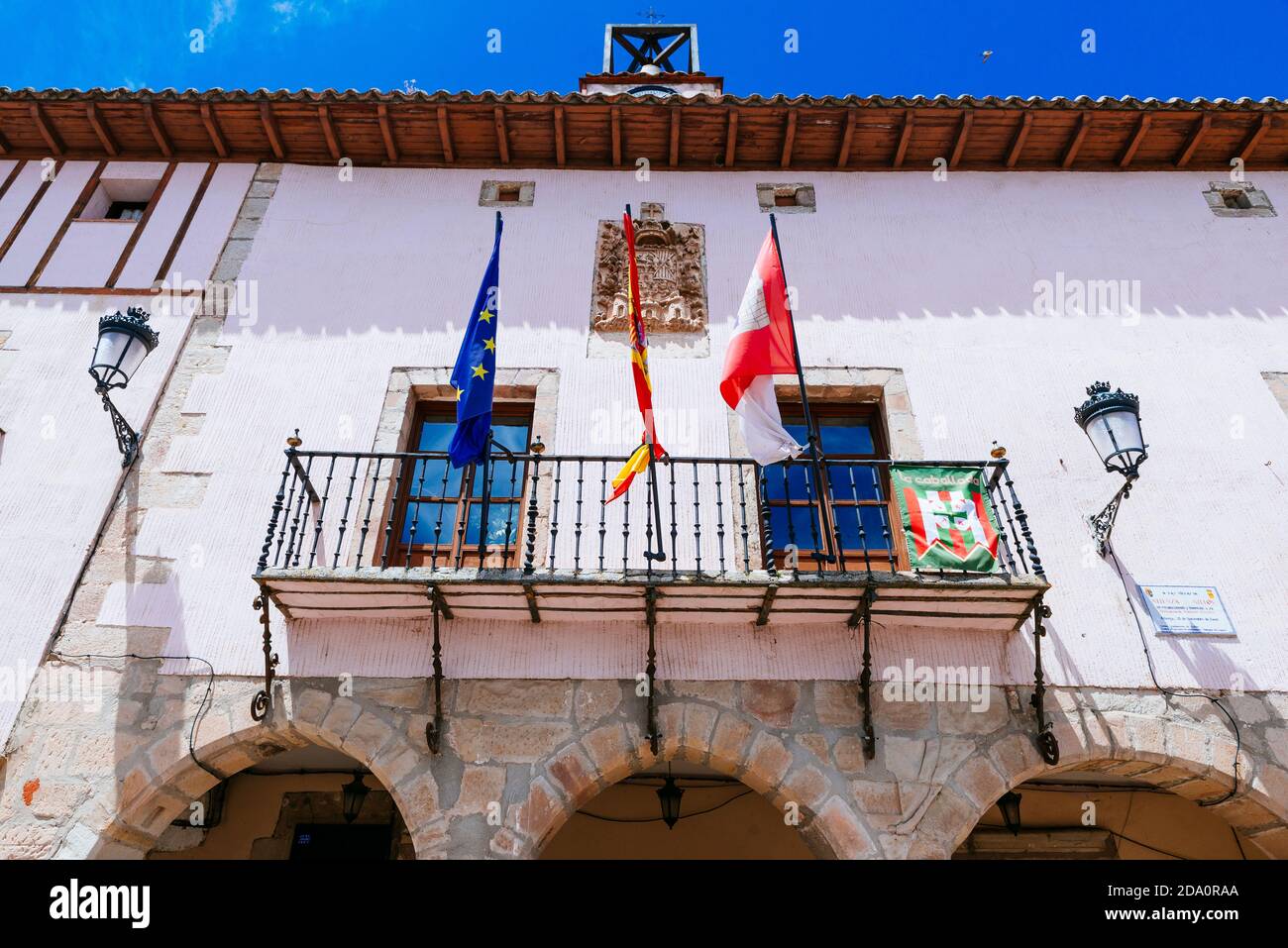 Municipio, Atienza, Guadalajara, Castilla la Mancha, Spagna, Europa Foto Stock