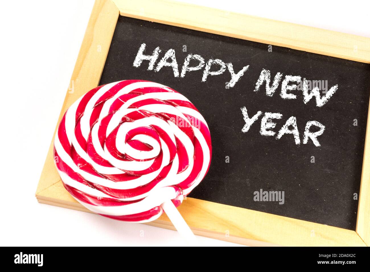 Un bordo di gesso con i desideri per la vigilia di Capodanno e. Nuovi anni Foto Stock