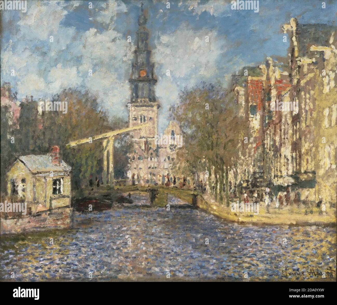 Claude Monet pittura, francese, 1840-1926 -- il Zuiderkerk, Amsterdam (guardando il Groenburgwal). 1874. Foto Stock