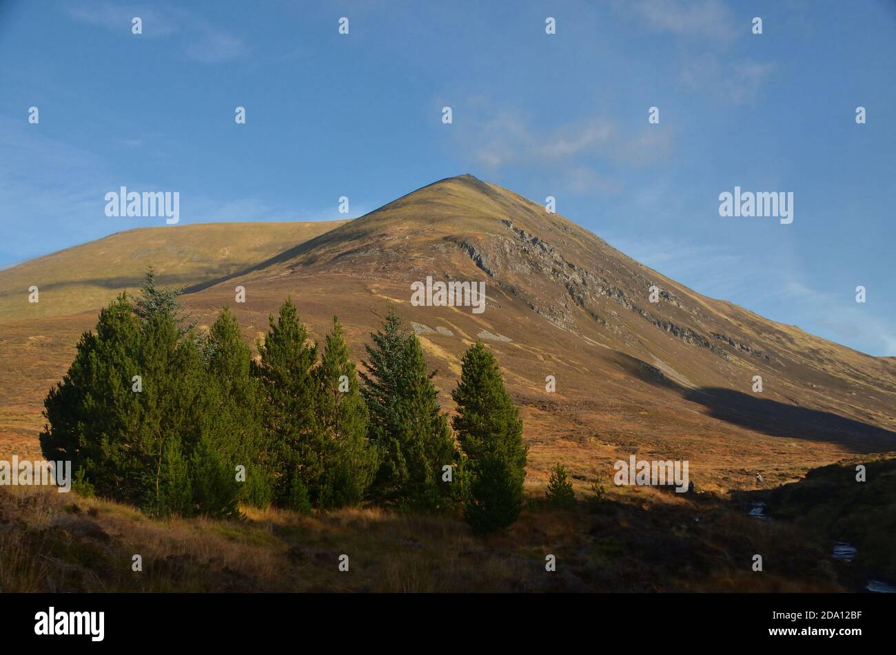 La faccia ovest di un Cabar (collina), parte del gruppo ben Wyvis a Ross-shire, Highlands scozzesi, Gran Bretagna Foto Stock