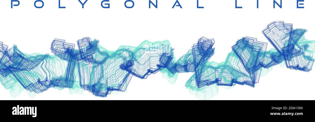 Linee poligonali astratte con transizione di colore dal blu al turchese su sfondo bianco. Grafica vettoriale Illustrazione Vettoriale