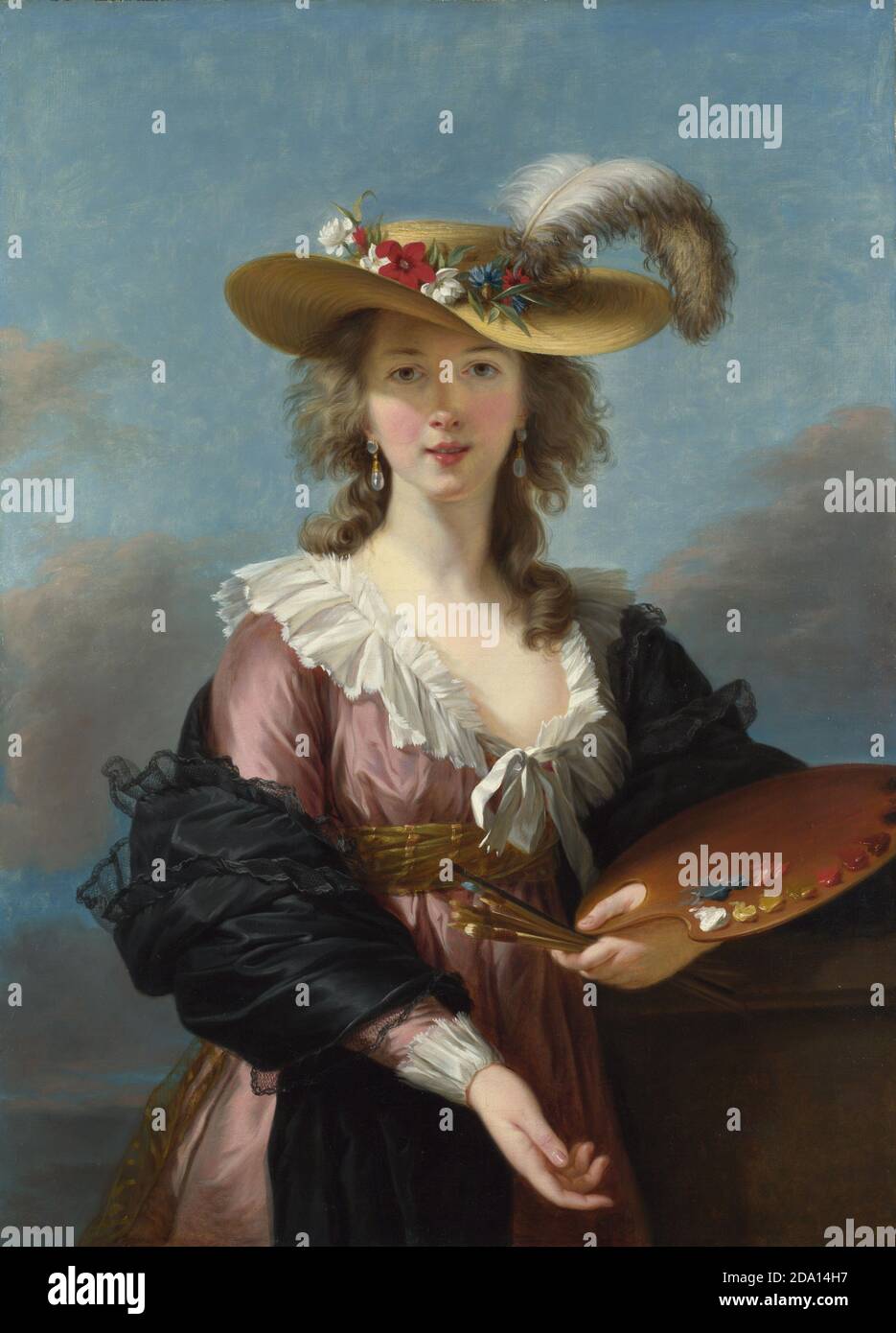 VIGEE-LEBRUN, Elisabeth - autoritratto in un cappello di paglia. Foto Stock