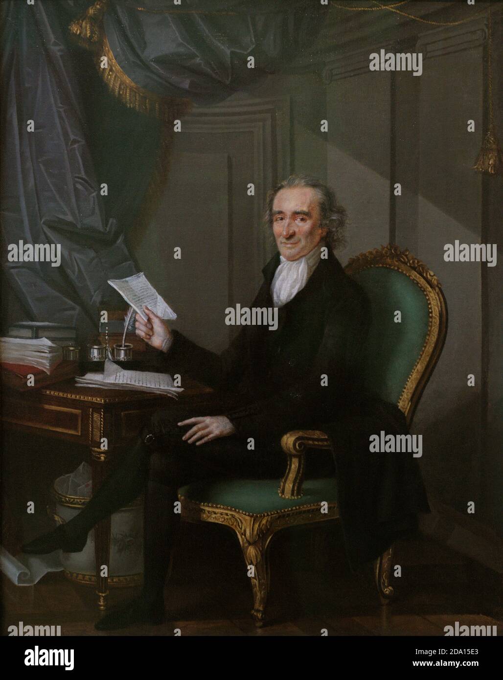 Thomas Paine (1737-1809). Autore britannico-americano. Attivista politico, filosofo e rivoluzionario. Ritratto di Laurent Dabos (1761-1835). Olio su tela (74,3 x 59,1 cm), c. 1791. Galleria Nazionale dei Ritratti. Londra, Inghilterra, Regno Unito. Foto Stock