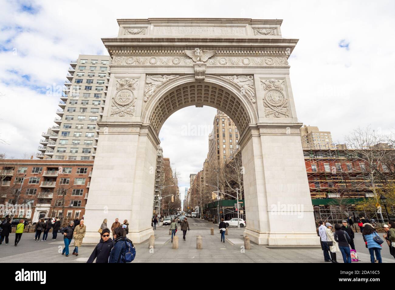 Washington Square Arch, Washington Square Park, Greenwich Village, Lower Manhattan, New York City, marzo 2019 Foto Stock
