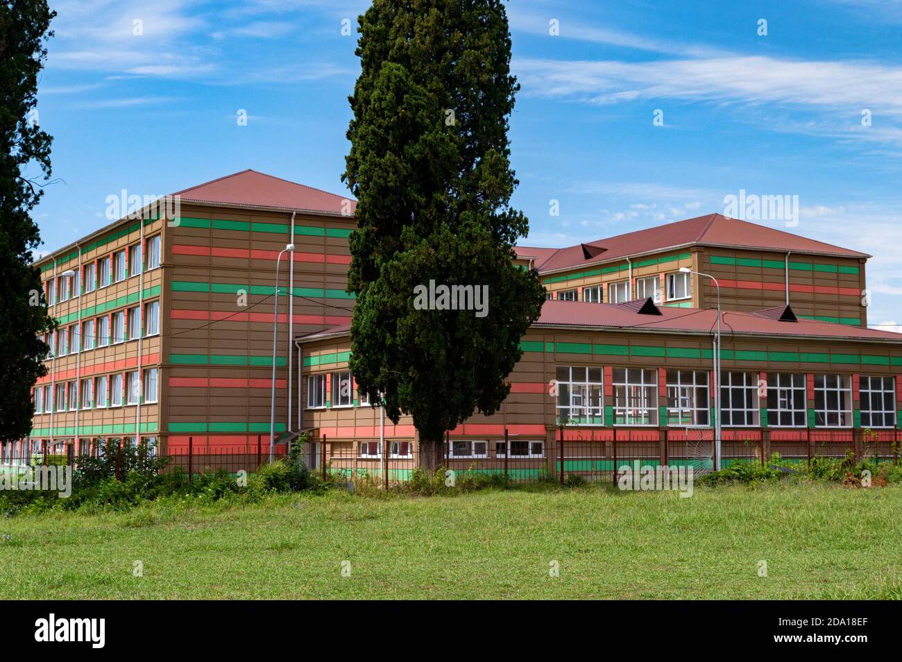 Nuova costruzione della scuola secondaria in Abkhazia Foto Stock