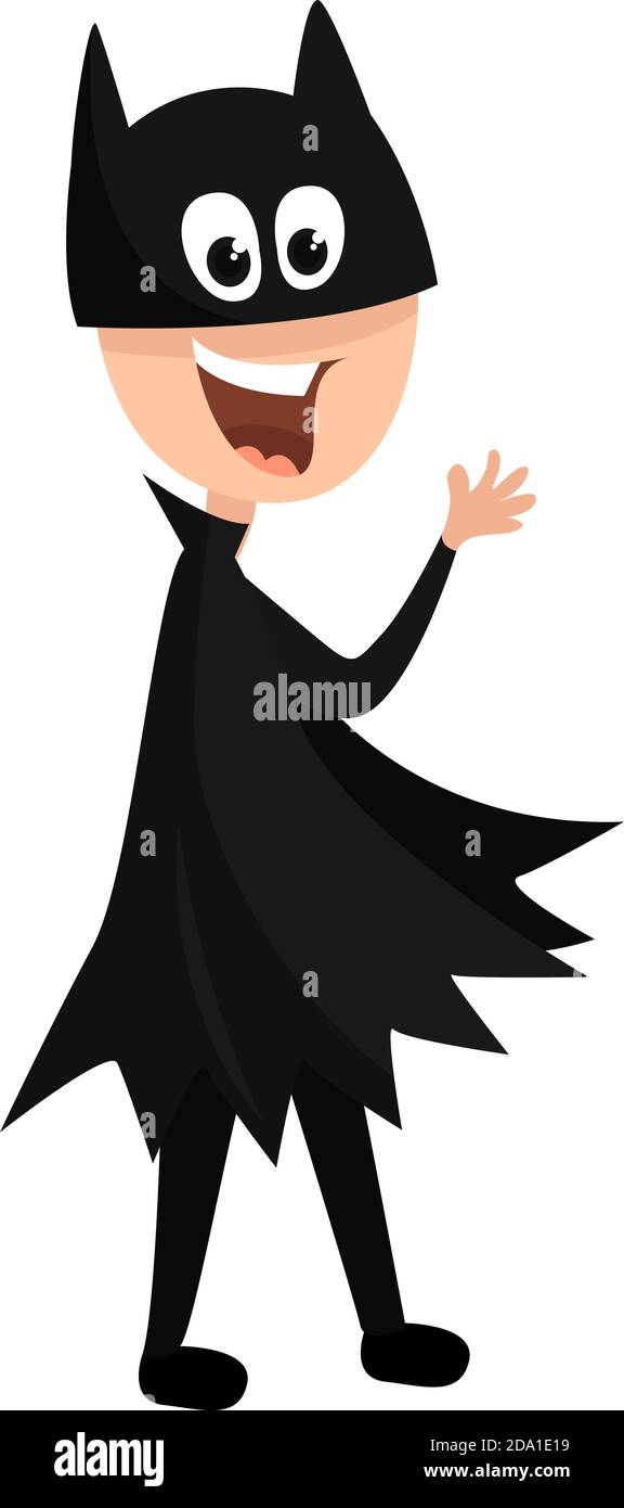 Costume classico batman, illustrazione, vettore su sfondo bianco Illustrazione Vettoriale