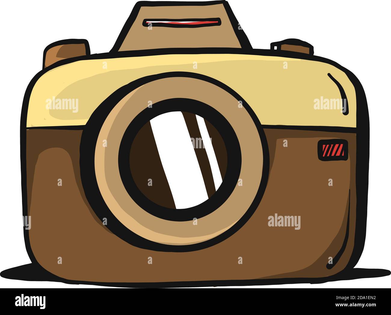 Telecamera marrone, illustrazione, vettore su sfondo bianco Illustrazione Vettoriale