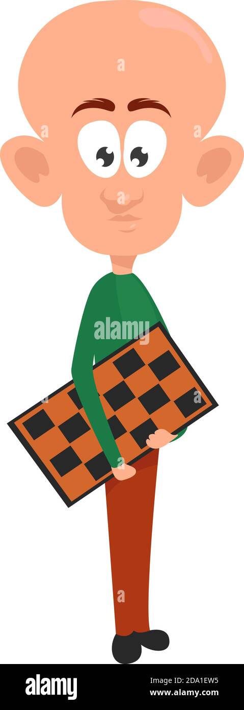 Uomo molto intelligente, illustrazione, vettore su sfondo bianco Illustrazione Vettoriale