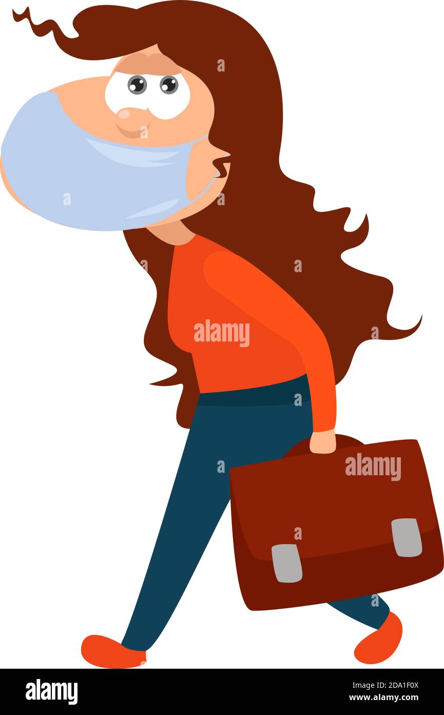 Andare a una riunione di affari, illustrazione, vettore su sfondo bianco Illustrazione Vettoriale