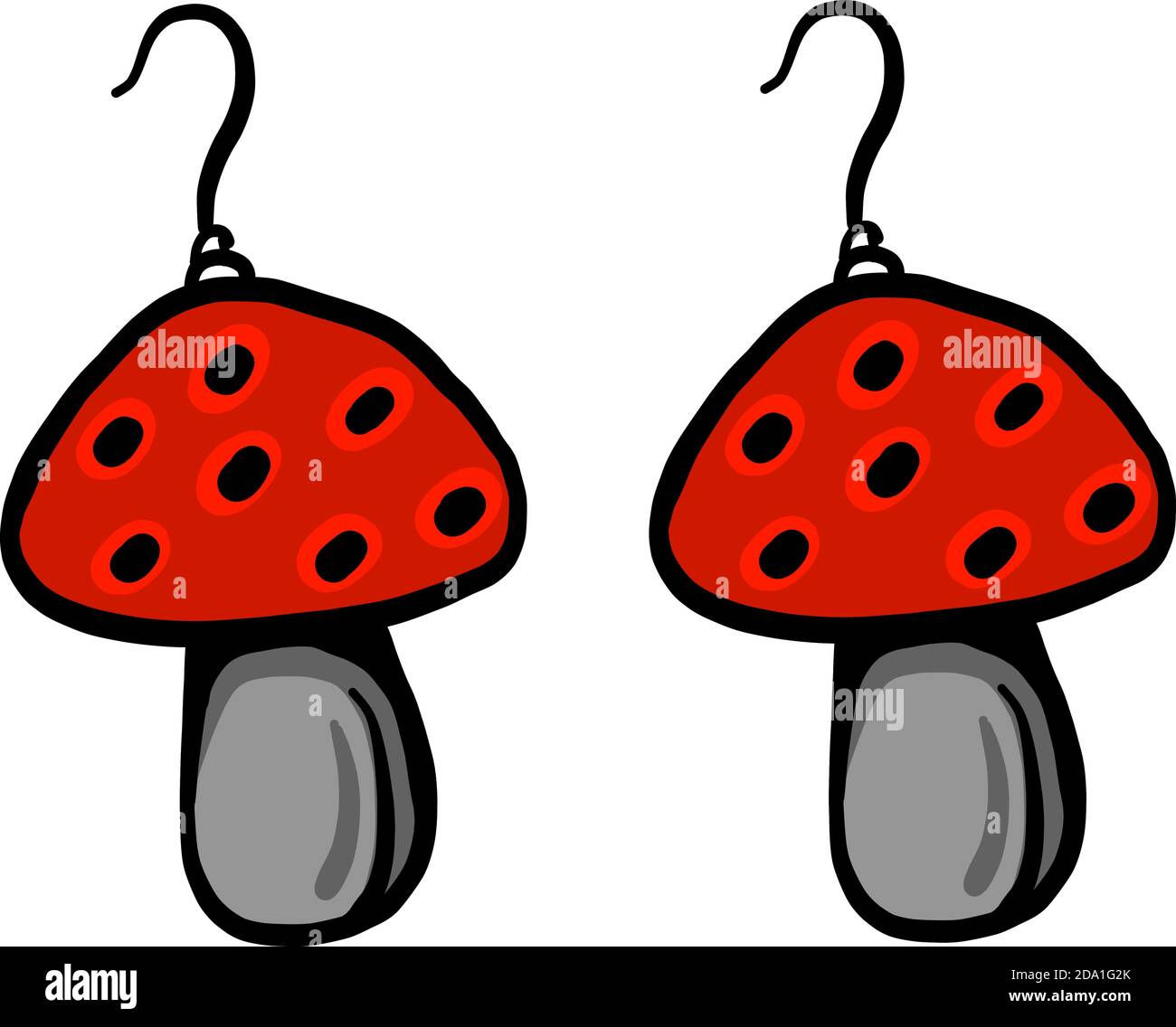 Orecchini fungo, illustrazione, vettore su sfondo bianco Illustrazione Vettoriale