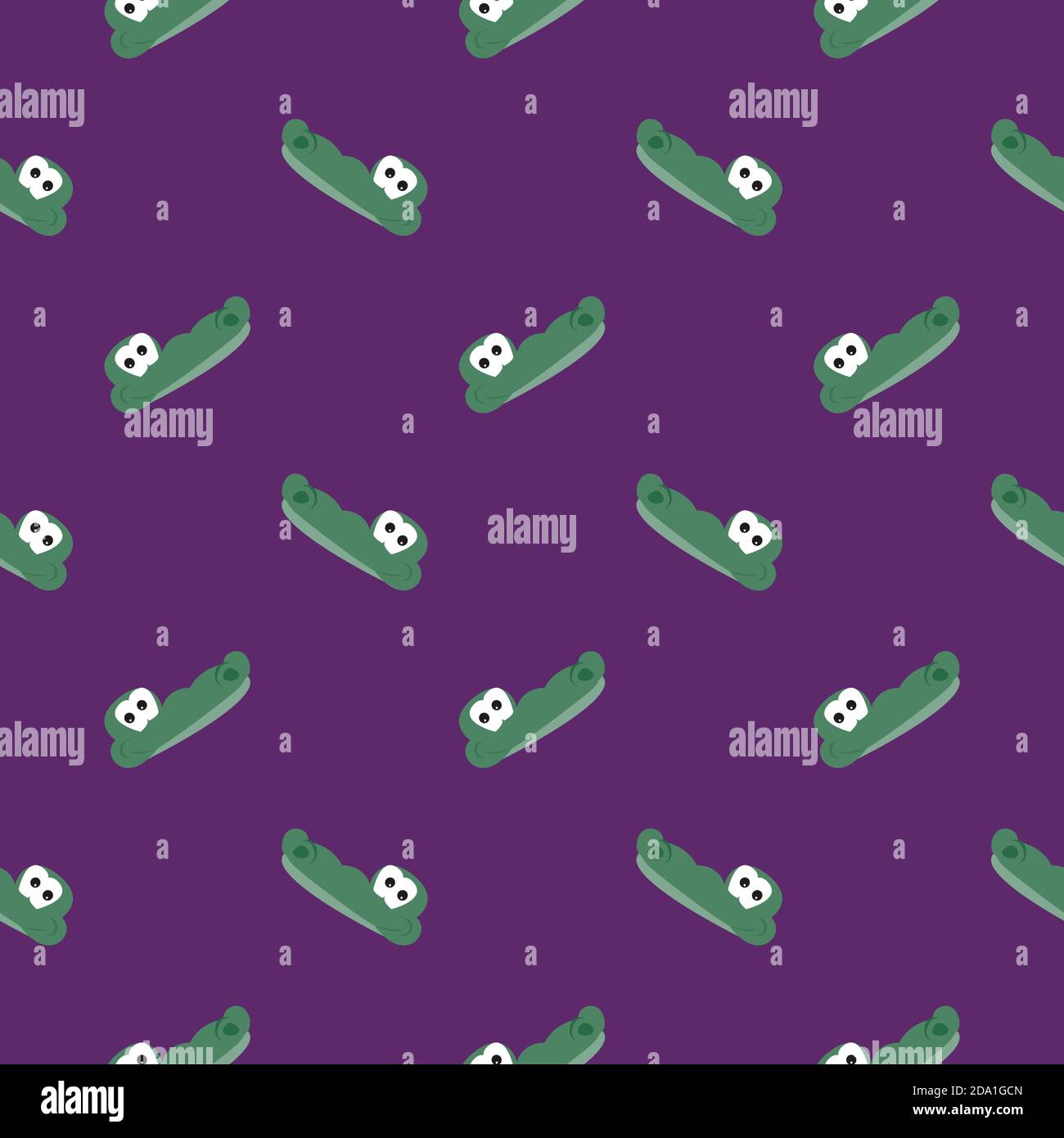 Riccio di coccodrillo , motivo senza cuciture su sfondo viola scuro. Illustrazione Vettoriale