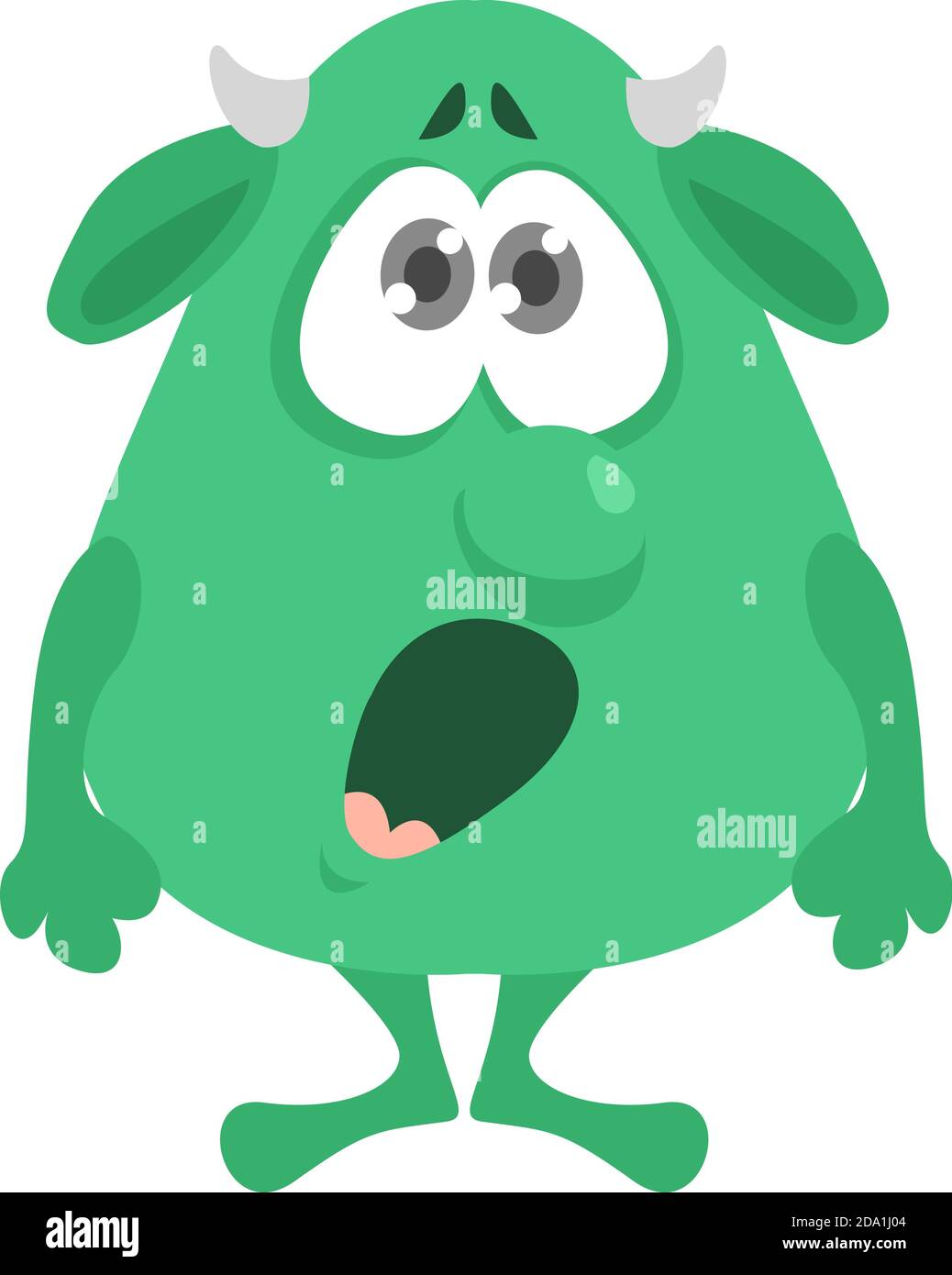 Mostro verde, illustrazione, vettore su sfondo bianco Illustrazione Vettoriale