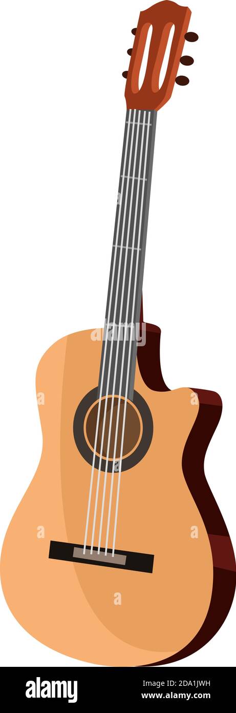 Nuova chitarra ,illustrazione,vettore su sfondo bianco Illustrazione Vettoriale