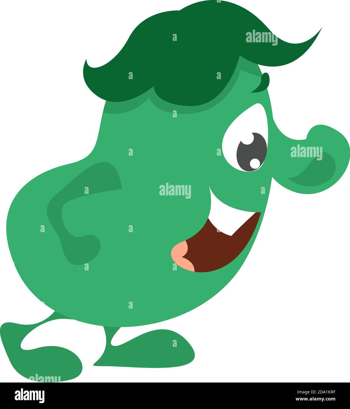 Buon mostro verde, illustrazione, vettore su sfondo bianco Illustrazione Vettoriale