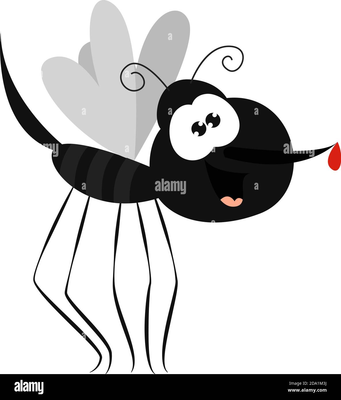 zanzara felice, illustrazione, vettore su sfondo bianco Illustrazione Vettoriale