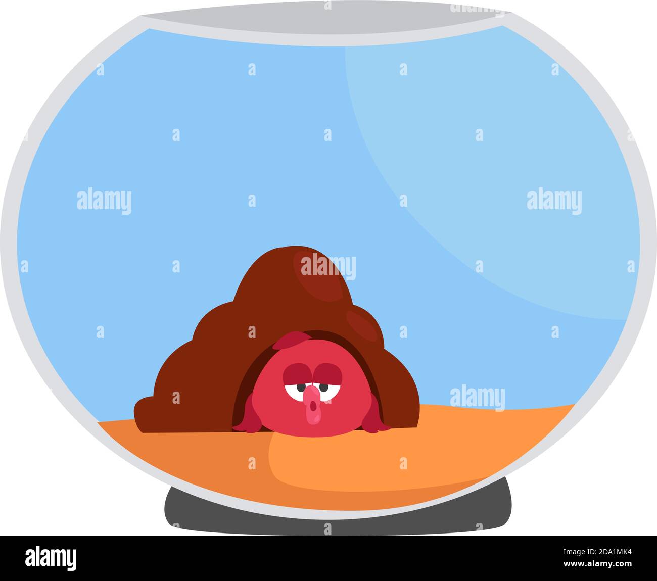 Pesce piccolo solitario, illustrazione, vettore su sfondo bianco Illustrazione Vettoriale