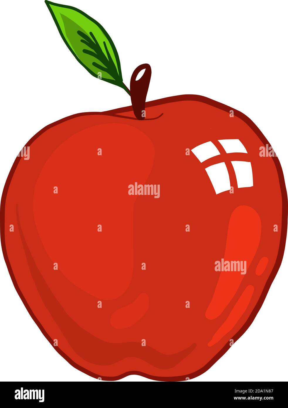Mela rossa , illustrazione, vettore su sfondo bianco Illustrazione Vettoriale