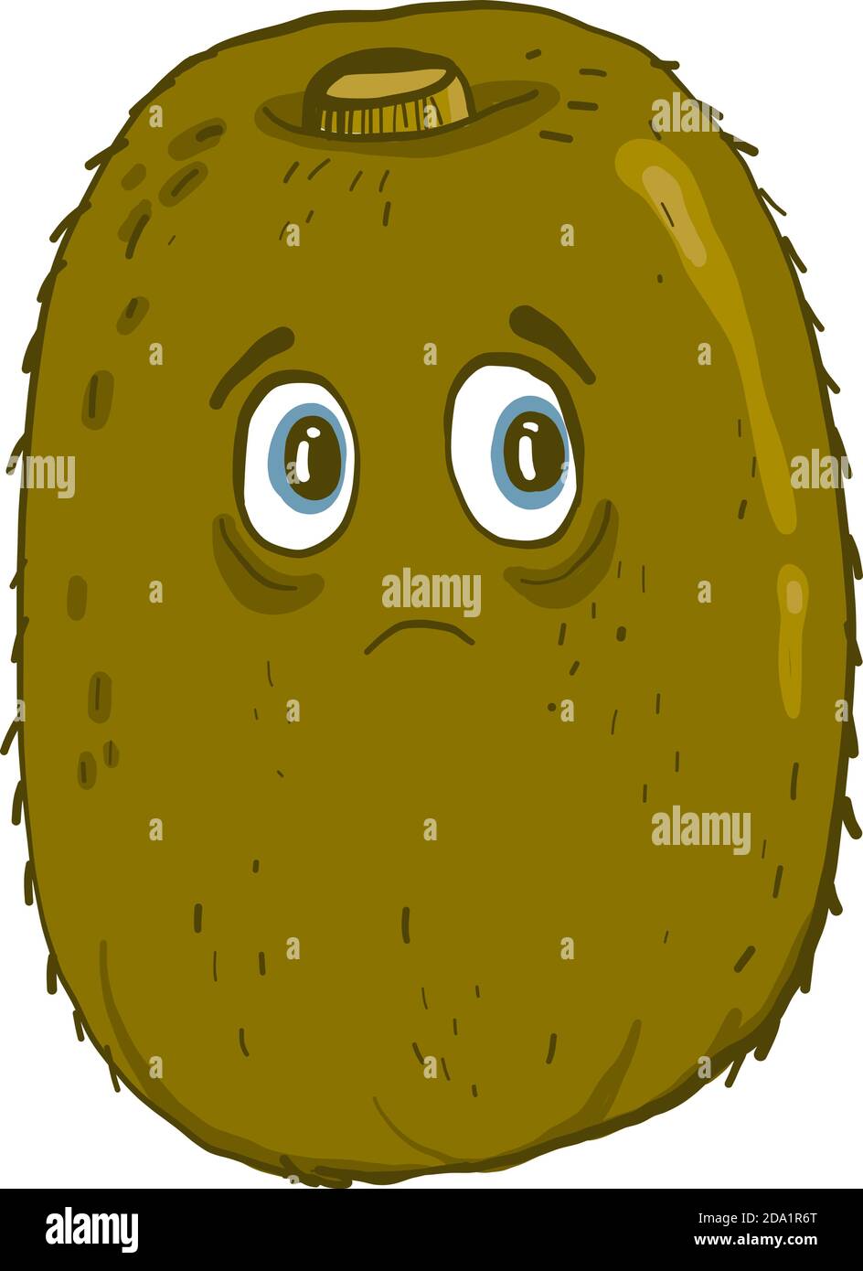 Kiwi spaventato , illustrazione, vettore su sfondo bianco Illustrazione Vettoriale