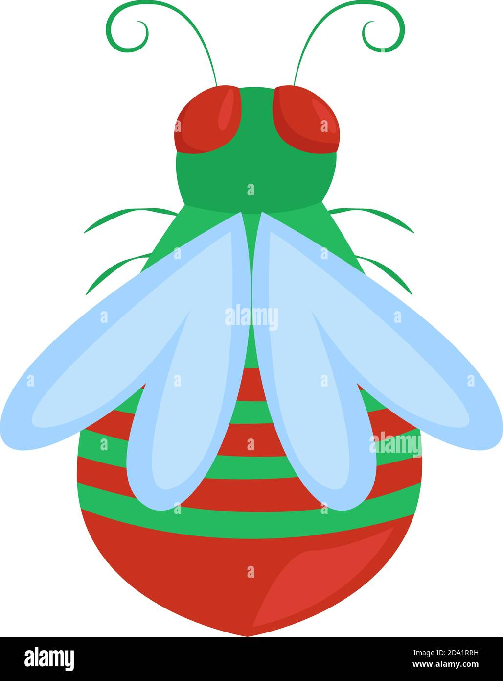 zanzara strippata, illustrazione, vettore su sfondo bianco Illustrazione Vettoriale