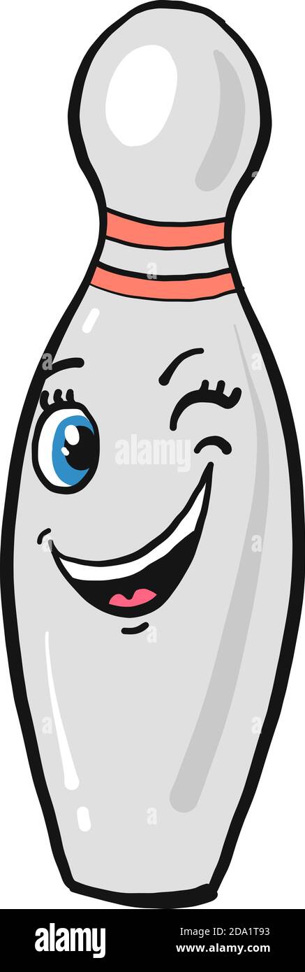 Bowling pin, illustrazione, vettore su sfondo bianco Illustrazione Vettoriale