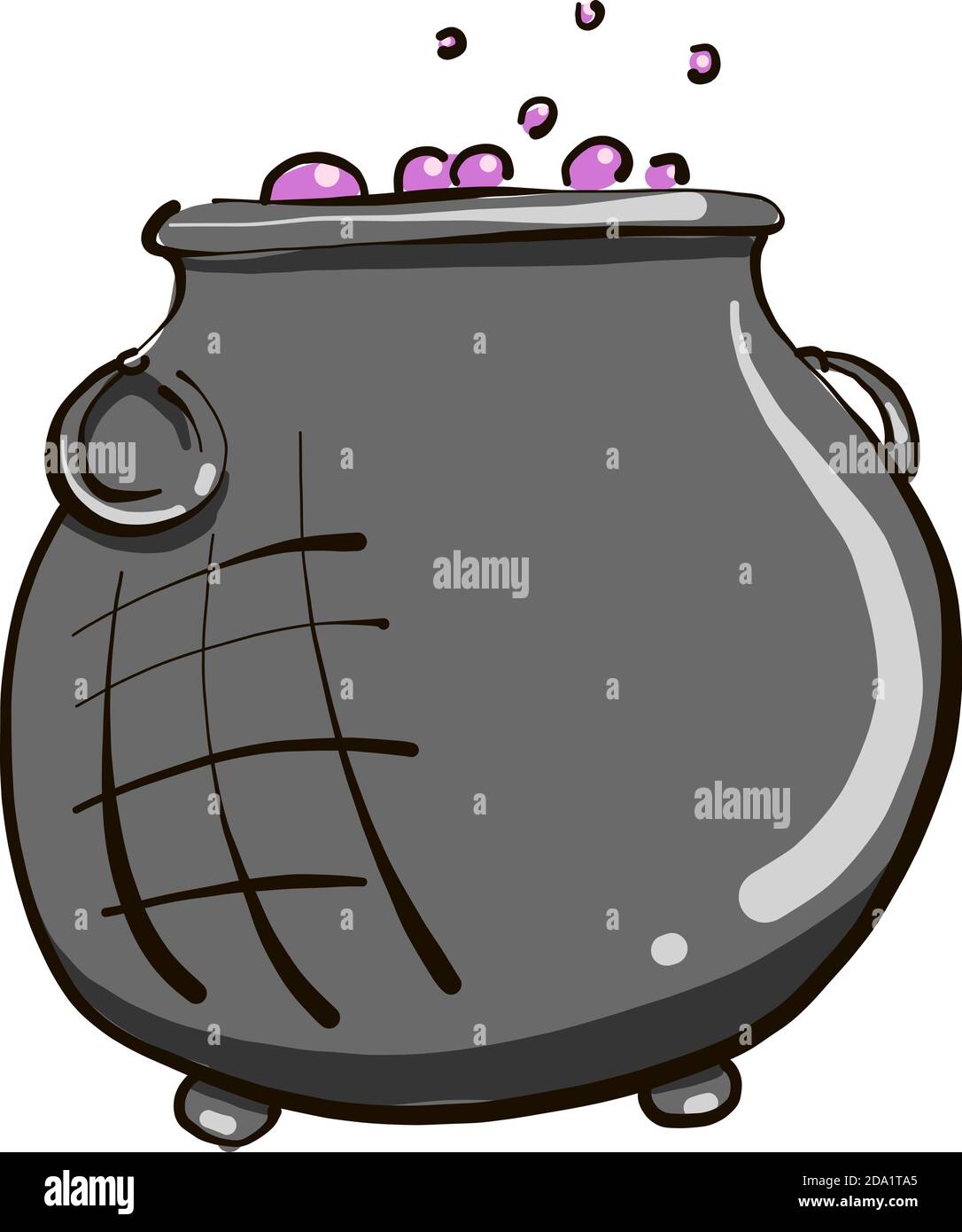 Witch pot, illustrazione, vettore su sfondo bianco Illustrazione Vettoriale