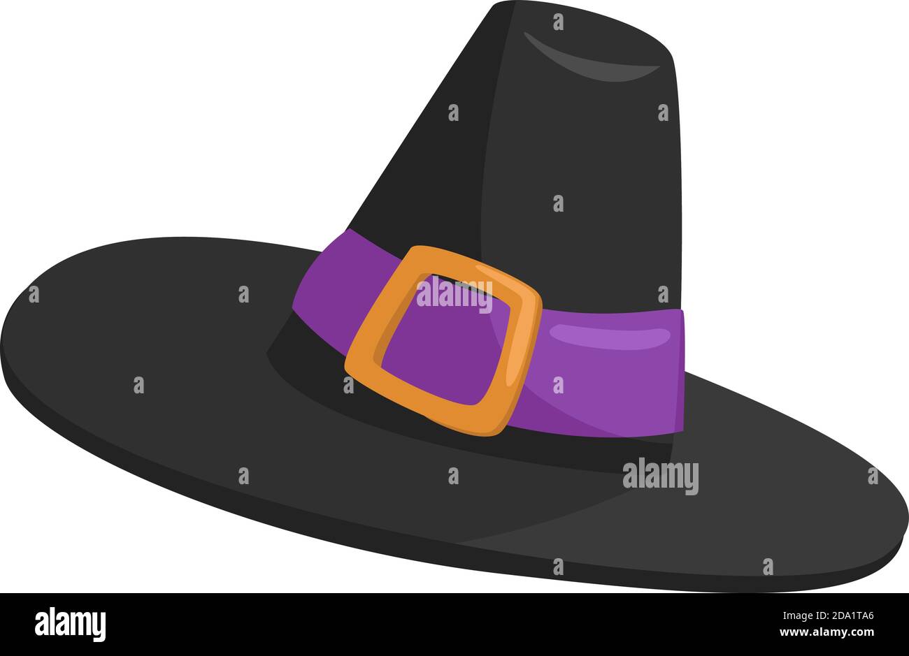 Cappello di strega, illustrazione, vettore su sfondo bianco Illustrazione Vettoriale