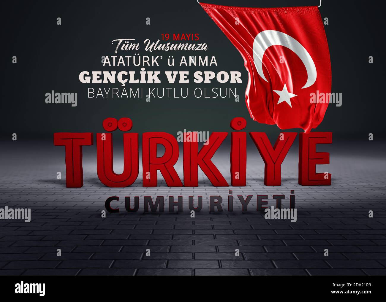 Turchia; Bandiera Turca, Celebrazione e Bandiera Turca Foto Stock