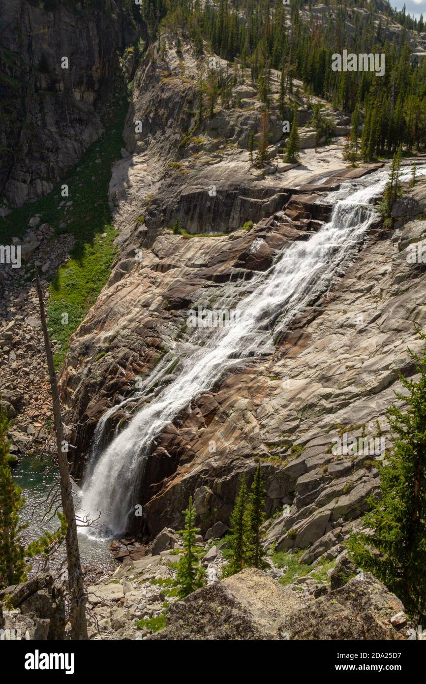 Cascate di impasse, Beartooth Mountains, Montana, Stati Uniti. Foto Stock