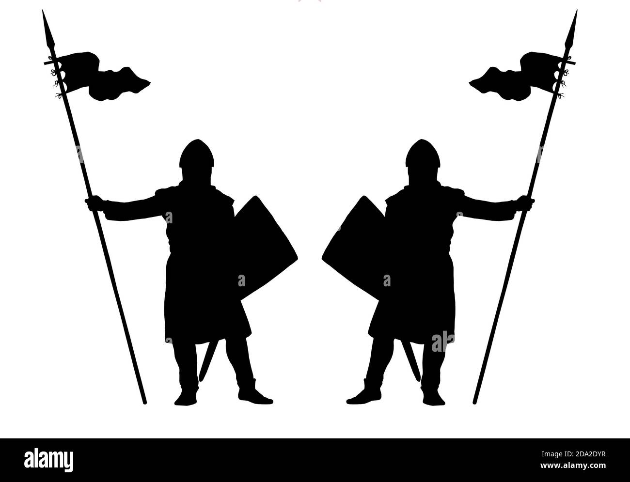 Crociato medievale. Cavalieri Templari. Illustrazione storica. Foto Stock