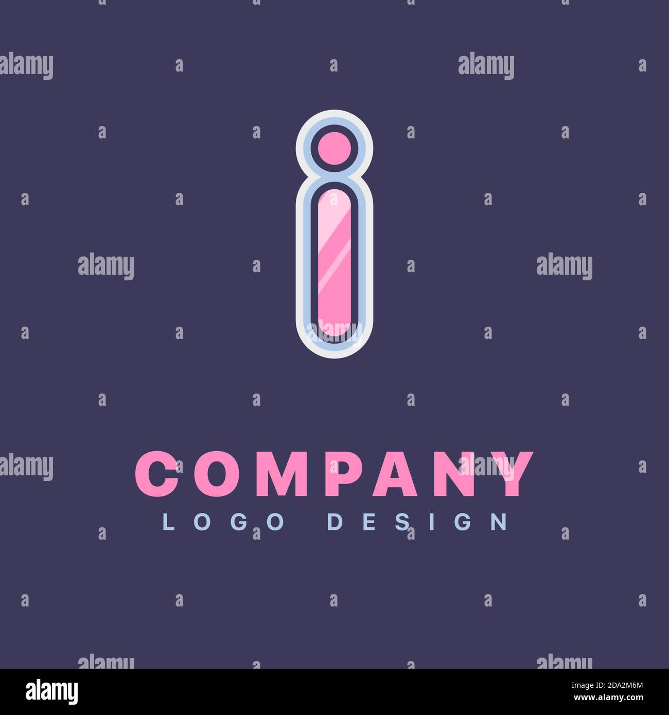 Modello di disegno del logo Letter I. Icona del logo aziendale Illustrazione Vettoriale