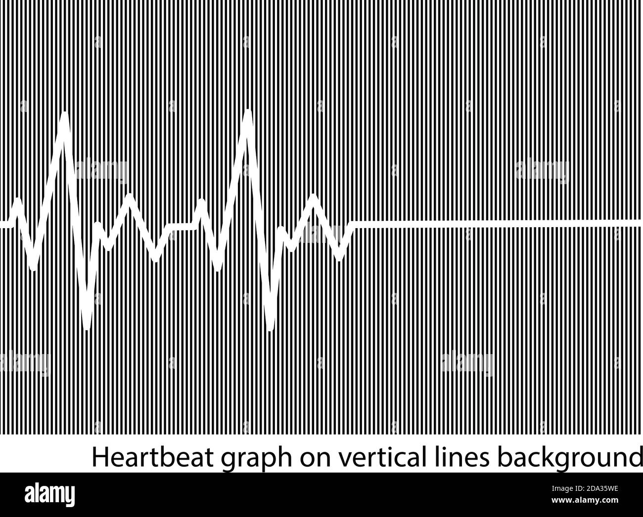 illustrazione del cardiogramma vettoriale a cuore bianco sullo sfondo della verticale linee Illustrazione Vettoriale